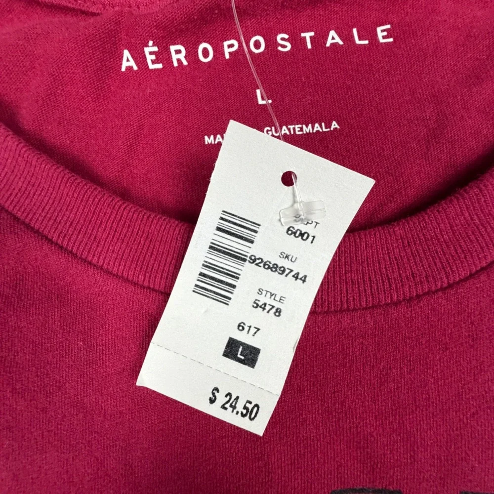 Aeropostale Mens Red Graphic T-Shirt NYC Athl Div Logo Tee Size L 5478